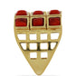 Anillo de Plata Bañada en Oro con Coral de Esponja Roja