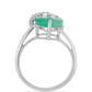 Anillo de Plata con Esmeralda de Brasil y Topacio Blanco