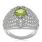 Anillo de Plata con Peridoto de Changbai y Topacio Blanco