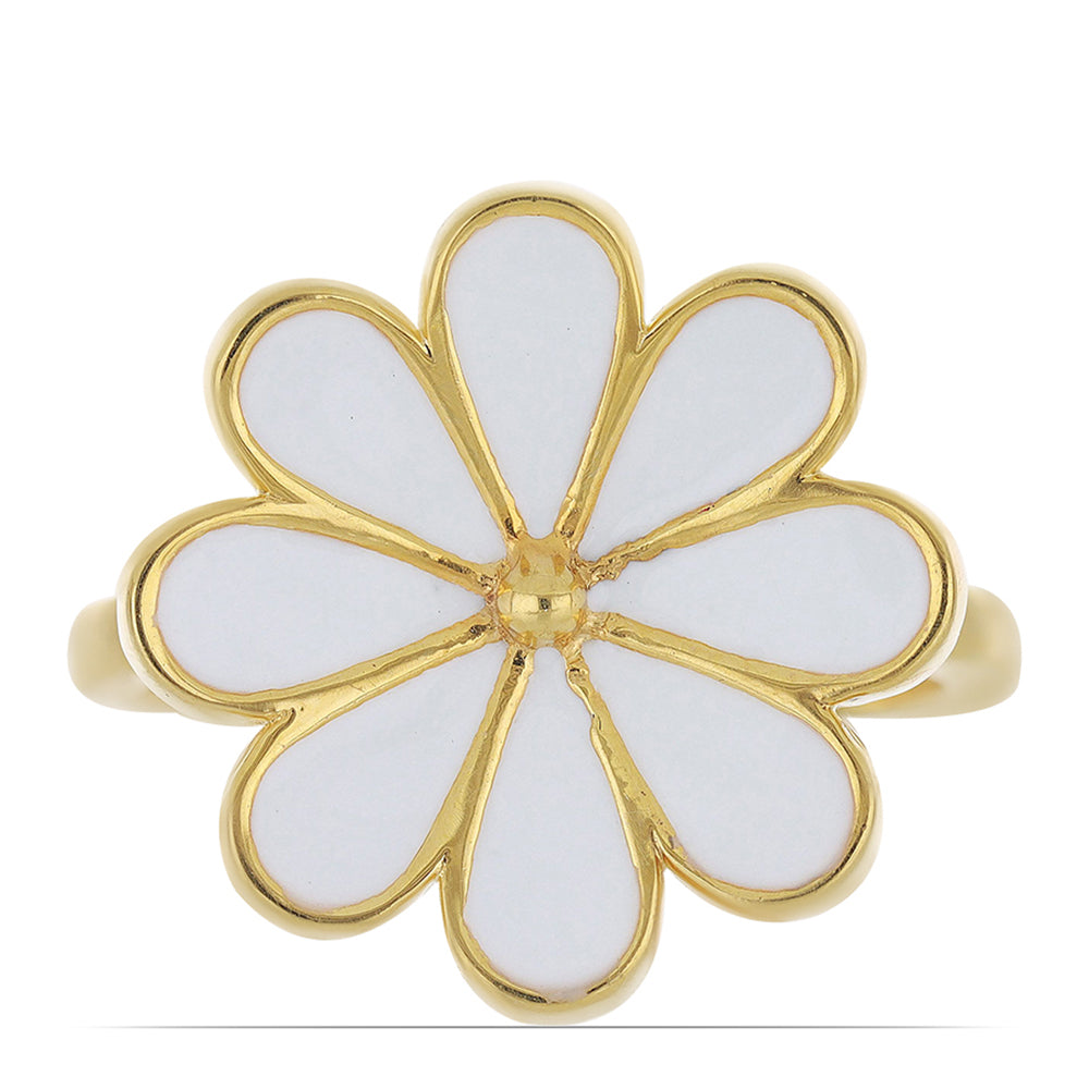 Anillo de Plata Bañada en Oro con Esmalte 1 