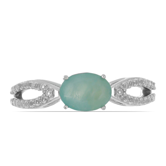 Anillo de Plata con Grandidierita de Anosy y Topacio Blanco