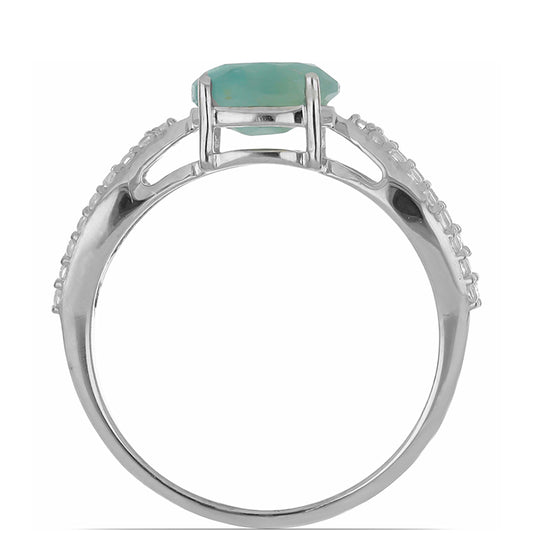 Anillo de Plata con Grandidierita de Anosy y Topacio Blanco