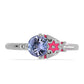 Anillo de Plata con Tanzanita y Diamante blanco