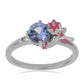 Anillo de Plata con Tanzanita y Diamante blanco