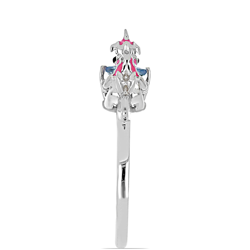 Anillo de Plata con Tanzanita y Diamante blanco 4 