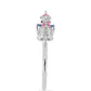 Anillo de Plata con Tanzanita y Diamante blanco