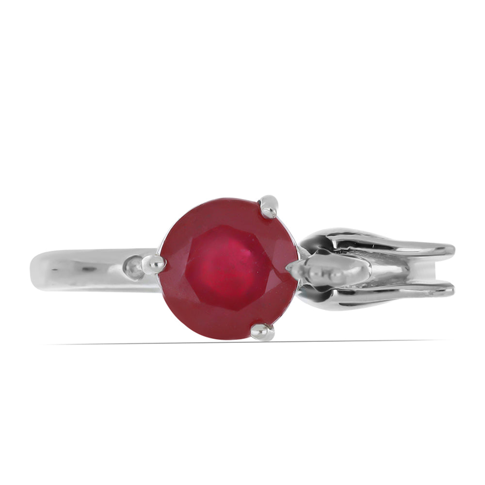 Anillo de Plata con Rubí de Madagascar y Diamante blanco 2 