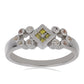 Anillo de Plata con Diamante Amarillo y Zircón Blanco