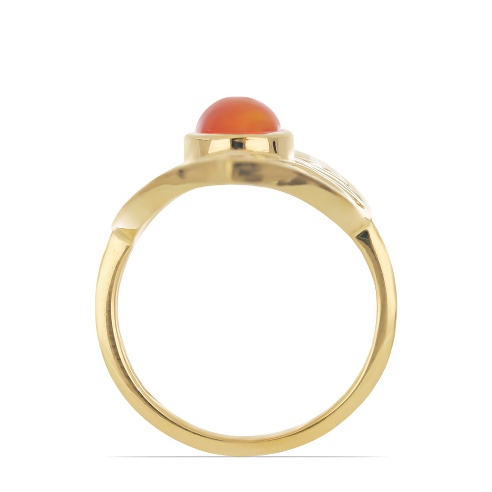 Anillo de Plata Bañada en Oro con Ópalo Naranja de Lega Dembi 2 