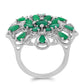 Anillo de Plata con Esmeralda de Brasil y Topacio Blanco