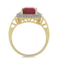 Anillo de Oro 9K con Rubí de Madagascar y Zircón blanco natural