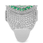 Anillo de Plata con Esmeralda de Brasil y Topacio Blanco