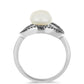 Anillo de Plata con Marcasita de Austria y Perla Blanca