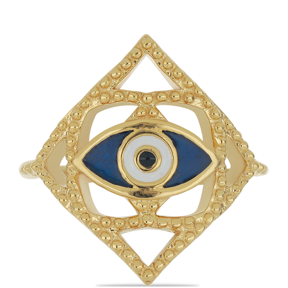 Anillo de Plata Bañada en Oro con Esmalte 1 