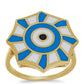 Anillo de Plata Bañada en Oro con Esmalte