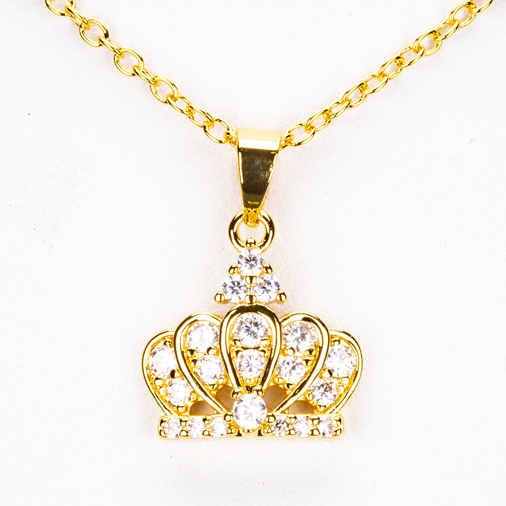 Conjunto de Aleación Bañado en Oro con Cristal Emporia® Blanco (Collar +Pendientes +Anillo +Colgante )