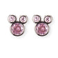 Conjunto de Aleación Bañado en Oro Blanco con Cristal Emporia® Rosa ( Collar +Pendientes +Colgante )