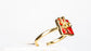 Conjunto de Aleación Bañado en Oro con Cristal Emporia® Rojo ( Anillo )
