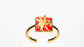 Conjunto de Aleación Bañado en Oro con Cristal Emporia® Rojo ( Anillo )