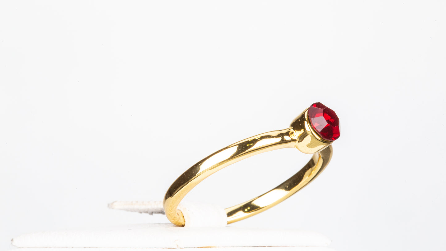 Conjunto de Aleación Bañado en Oro con Cristal Emporia® Rojo