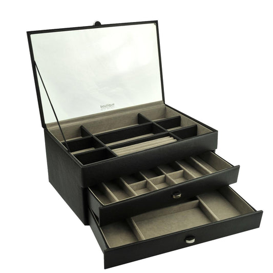 Gran joyero de boutique premium negro