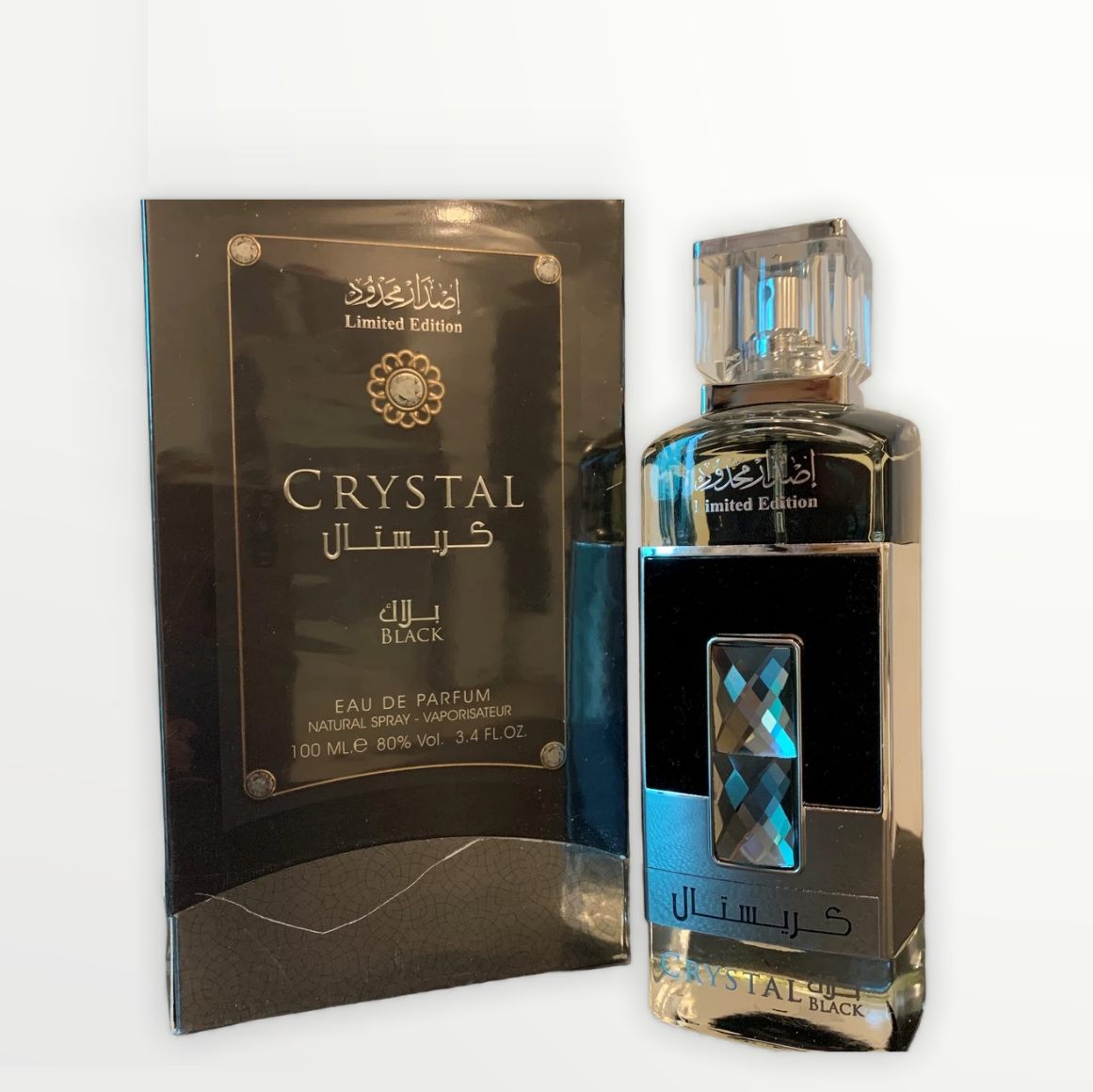 100 ml Eau de Parfum Crystal Black Fragrancia Oud, Sándalo para hombre